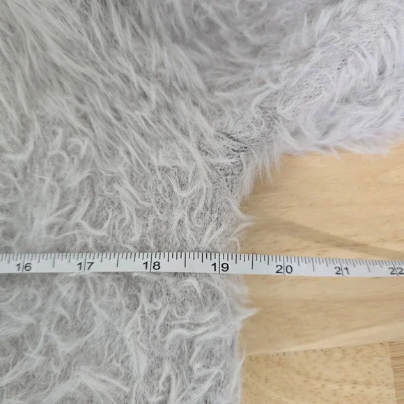 Free‎ People Fuzzy Cardigan Sweater Light Gray Open Pockets Womens Size Small - Picture 6 of 10